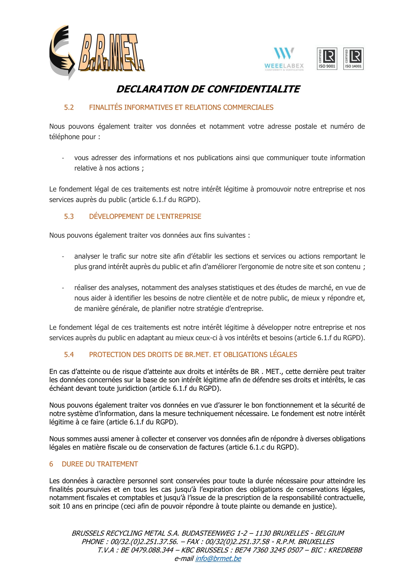 Règlements de transport et livraison de déchets métalliques | BR Met